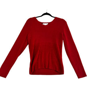Talbots long sleeve sweater top womens size Large Red Nylon & Spandex
